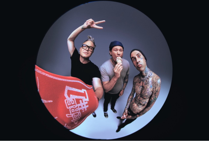 blink-182 com Mark Hoppus, Tom DeLonge e Travis Barker