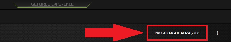 Clicando em "Procurar Atualizações" é possível verificar se há novos drivers para a sua placa
