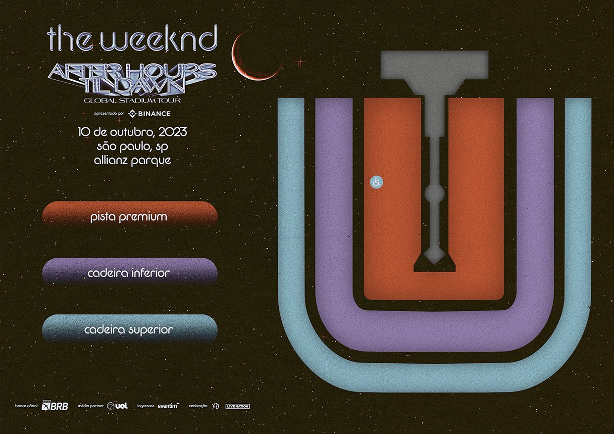 Mapa de The Weeknd em São Paulo