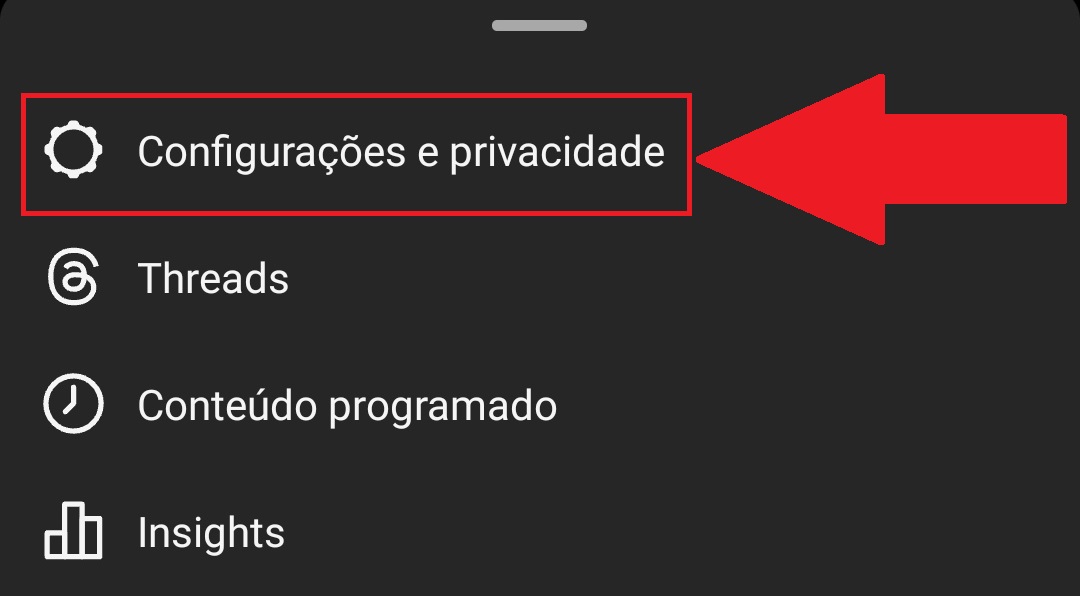 É preciso apertar na opção "Configurações de privacidade" para ter acesso a mais opções da conta