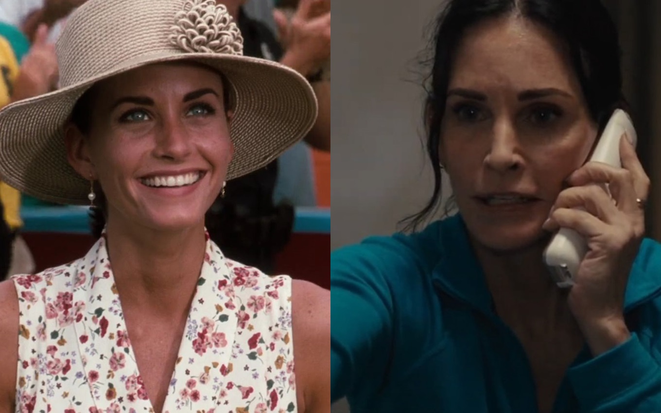 Montagem de Courteney Cox em Ace Ventura: Um Detetive Diferente e Pânico 6