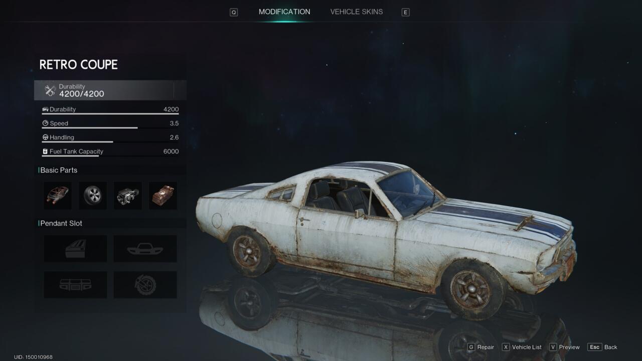 Access the Vehicle List menu by pressing X and use it to craft new vehicles and swap between them.